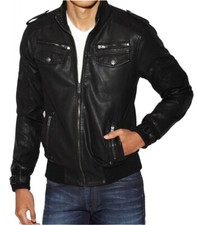 New Men Leather Bomber Motorcycle Genuine Black Leather Jacket XS-2XL FB181