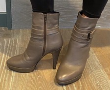 Jane Shilton Leather Ankle Boots Grey - Size UK 6 EUR 39