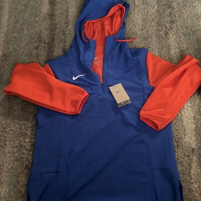 Nike Team Player Hooded Jacket Men’s Sz S Blue Team Orange DJ5112-483 NWT  $100