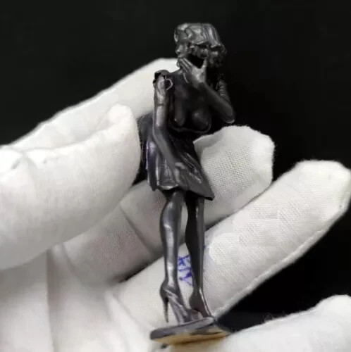 Schwarz massiv Messing verführerisch heiß sexy Mädchen Statue Kunst Schönheit Modell Kunstwerk Dekor - Bild 4 von 6