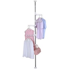 Portable Indoor Garment Coat Drying Rack Free Standing Coat Stands Clothes Stora