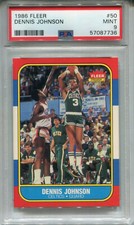 1986 Fleer #50 Dennis Johnson PSA 9 MINT Boston Celtics