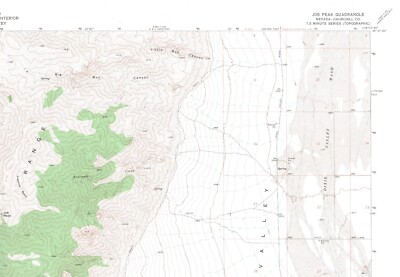 Job Peak, Nevada 1972 Vintage USGS Topo Map 7.5 Quadrangle Topographic