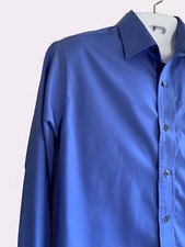 George Men's Junior Shirt Long Sleeve Neck Size 15-15.5 Color Blue Chest 38-40