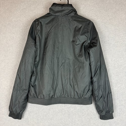 Nike Puffer Jacket Womens Medium Black Grey Reversible Full Zip Bomber - Picture 6 of 7