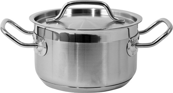 KüChentopf SuppentöPfe Bratentopf Induktion Edelstahl 16 Cm Kochtopf 1,9L Deckel-image