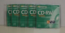 Memorex CD-RW Rewritable 5 Pack 4x 700MB 80 Minutes w/ Slim Jewel Cases 4175
