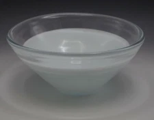 SALVIATI FOR TIFFANY AND CO MURANO GLASS MODERN OVAL BOWL SIGNED WHITE CLEAR