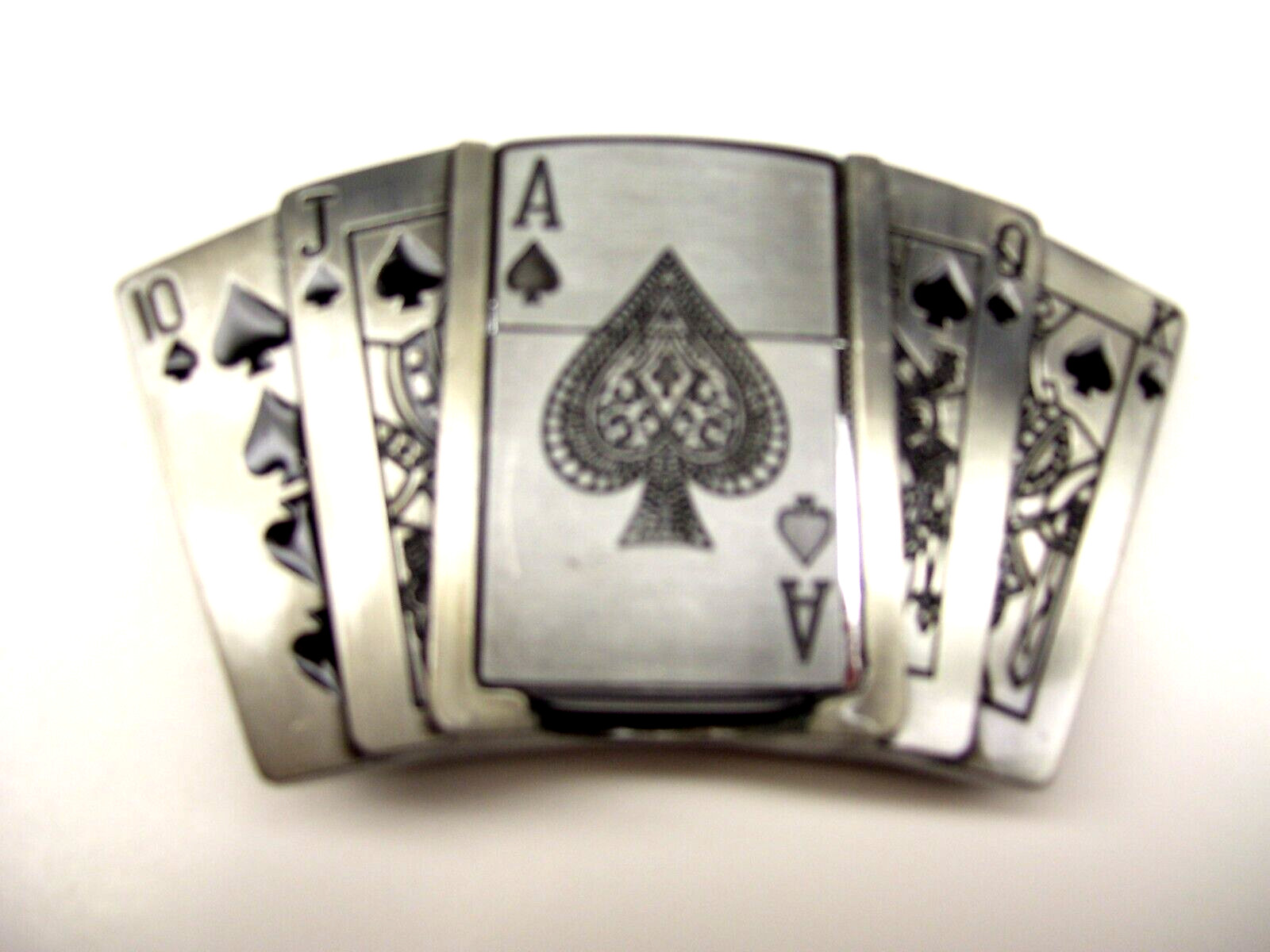 Belt Buckle Lighter, Cards, Ace, Royal Flush, Poker, Fits: Belt width 1.5"