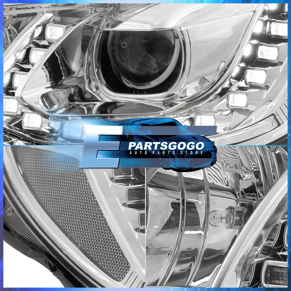 For 13-15 Chevy Malibu Chrome LED DRL Halo Projector Headlights Lamps Left+Right Foto 3 de 4