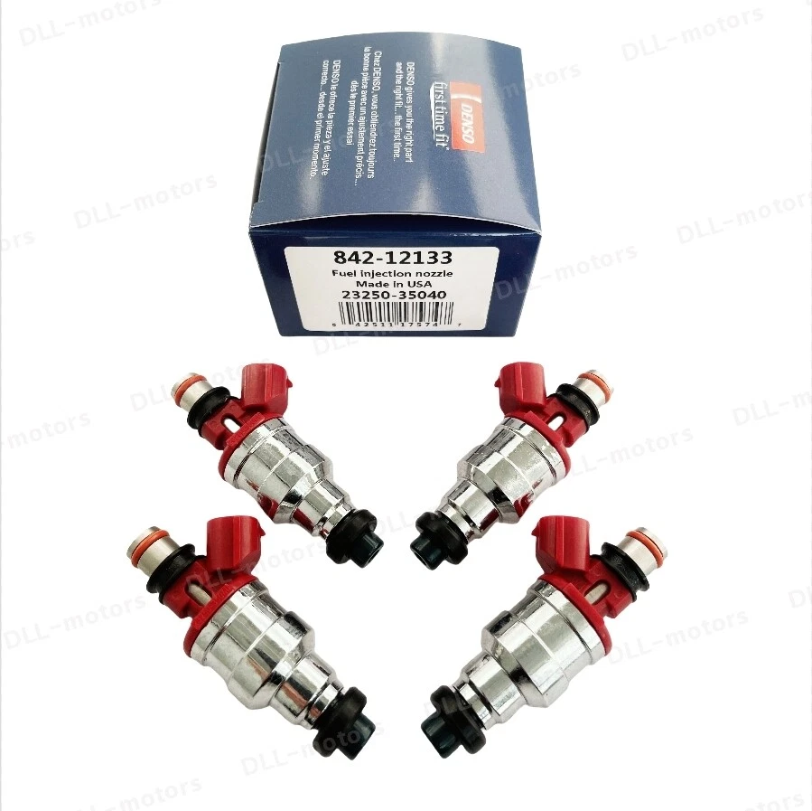 4X DENSO NEW Fuel Injectors For 89-95 Toyota 4Runner Pickup 2.4L I4 23250-35040 Foto 3 de 4