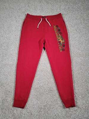 Vintage Y2K Abercrombie & Fitch Jogger Pants Medium Red Mens
