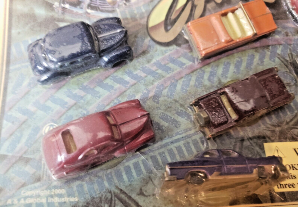 Vintage Lowrider Midget Toy Cars On Clam Pack 8 Cars New Old Stock A&A