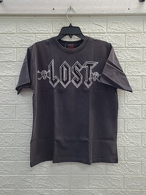 New Lost Intricacy Short Sleeve Rhinestone Engraved Black Tee Size Small (US)