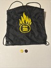 Vintage Fuse TV Music Backpack Drawstring W/ Fuse & URANIUM Pin Back Button — photo 1