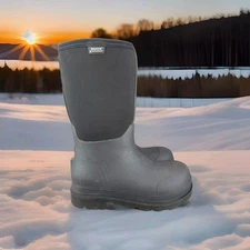 ✅BOGS Stockman Composite Toe Black Waterproof Pull on Winter Work Boots Men's 7