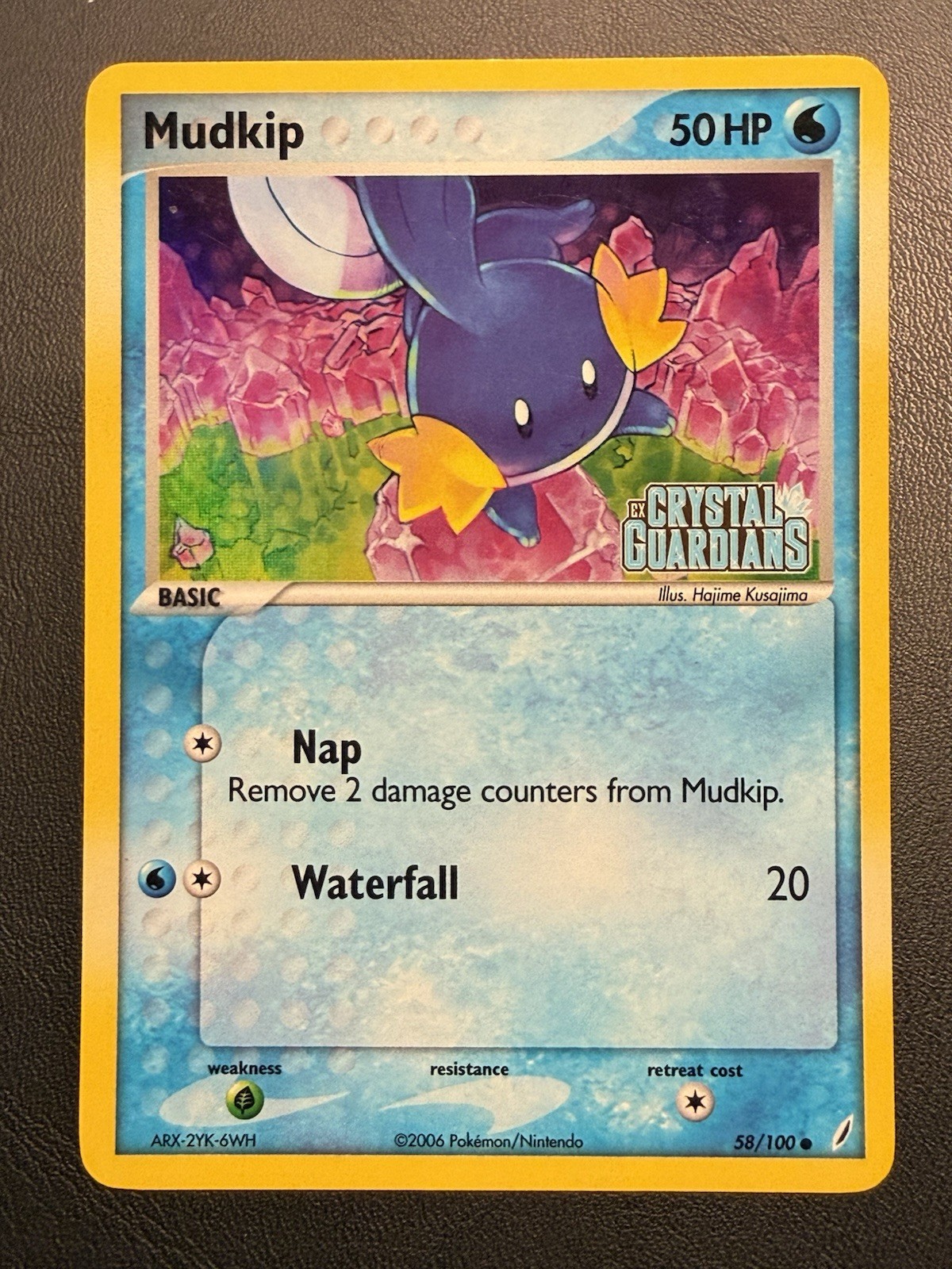 Mudkip 58/100 Pokemon EX Crystal Guardians Reverse Holo Stamped