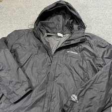 Columbia Jacket Mens XXL Black Omni-Tech Coat Waterproof Zip Lined Full Zip