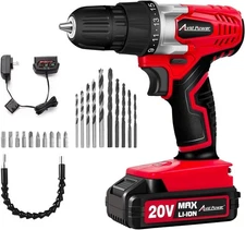 Variable Speed 20V MAX Cordless Drill with 15+1 Clutch & Battery, Ready-to-Use