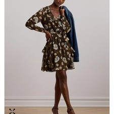 Lauren Ralph Lauren Floral Brown Long Sleeve Dress