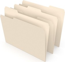 Staples File Folders Letter 1/3-Cut Tabs Assorted Manila 500pk Durable