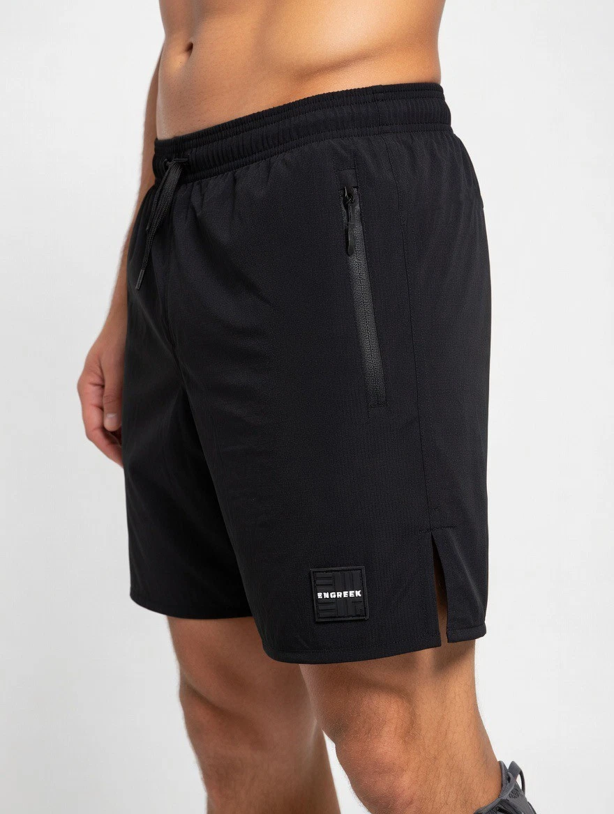 Mens Running Shorts 3 Zip Pockets Fitness Sports Workout Gym Training Breathable