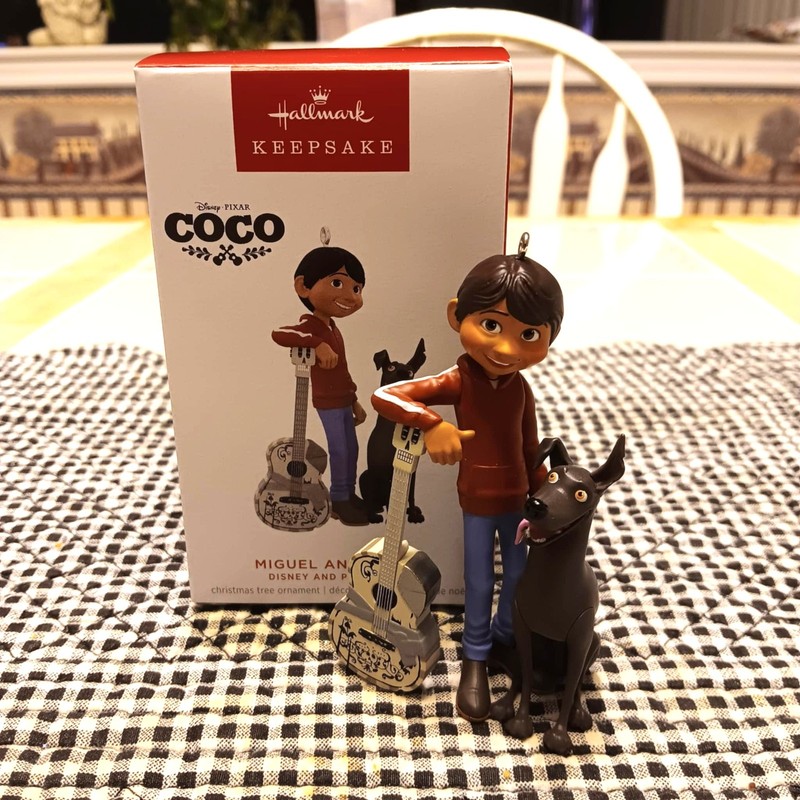 HALLMARK DISNEY PIXAR COCO MIGUEL AND DANTE 2024 CHRISTMAS KEEPSAKE ORNAMENTS
