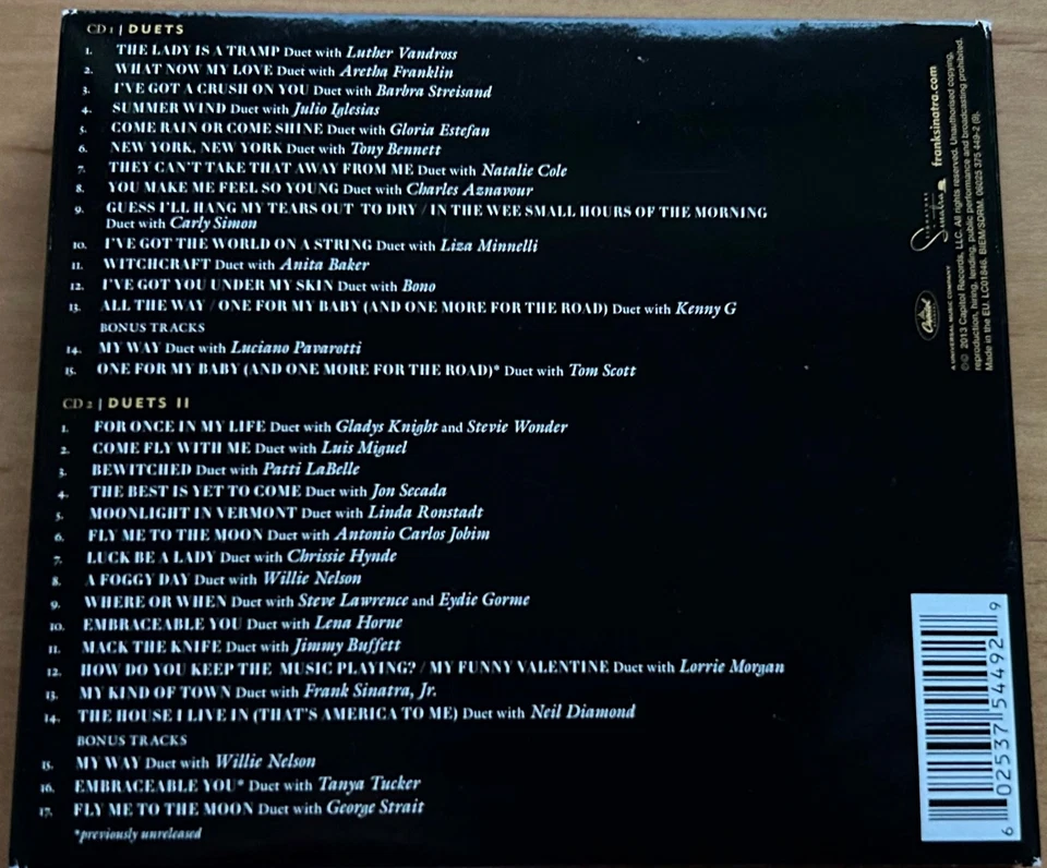 Frank Sinatra - DUETS - 20th Anniversary - 2CD Deluxe Edition Box Set - EXC/NM! - Bild 2 von 4