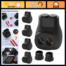 2 Port Insulated Multi Tap Connector for 4-14 AWG Aluminum Copper Wires - 5 Pa