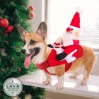 Dog Cat Costume Christmas Riding Horse Pet Costume Funny Santa Claus Dress Up