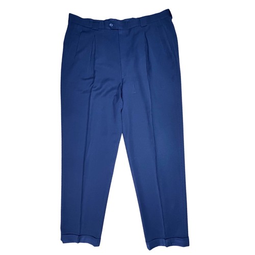 Armani Collezioni, Vtg Giorgio Armani Le Collezioni Mens navy Pleated Cuffed Dress Pants Sz42