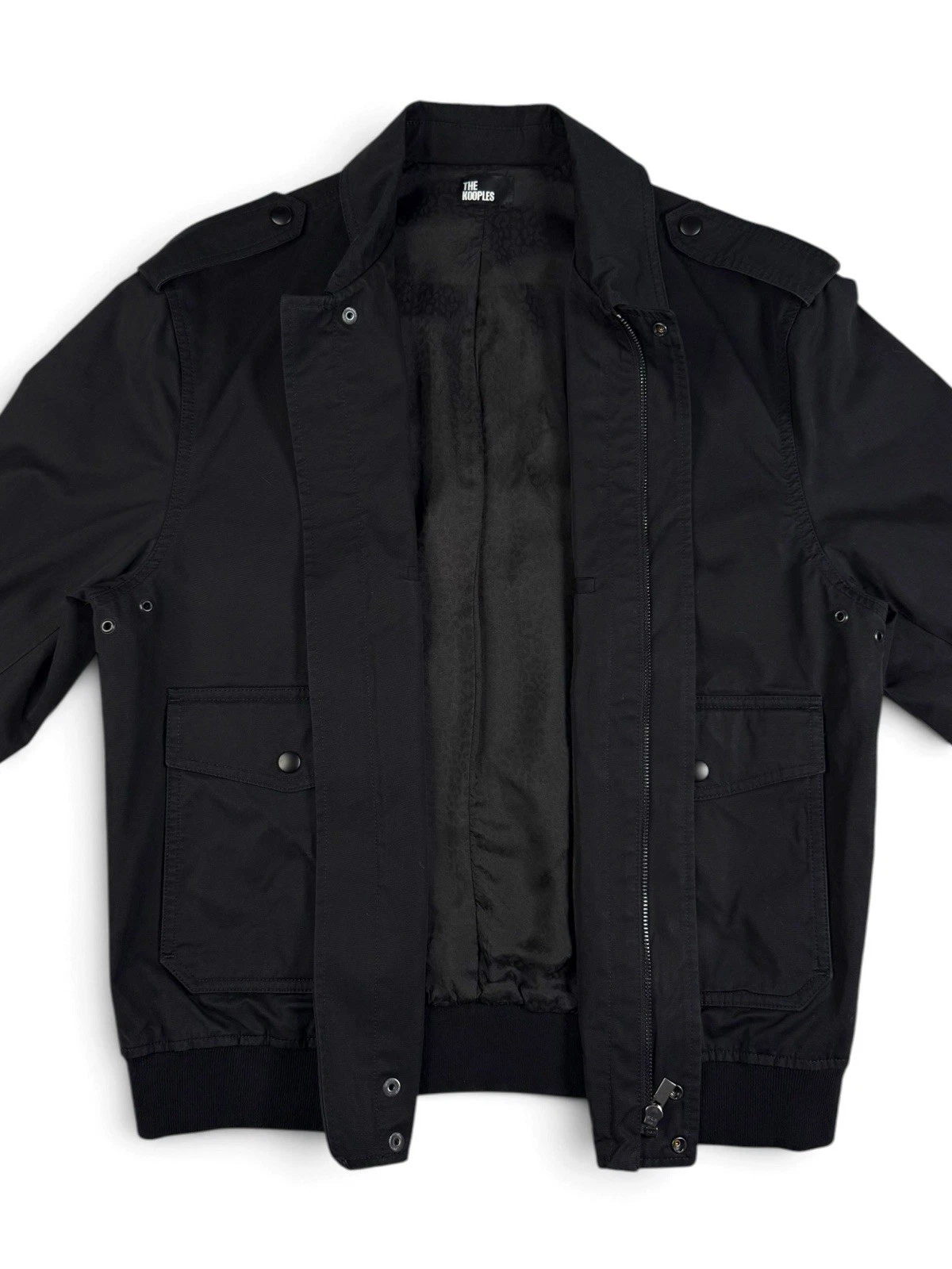 The Kooples Black Military Jacket Zip/Button Front Lined Pockets Men’s L image 8