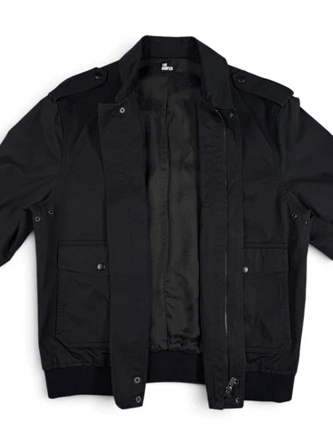 The Kooples Black Military Jacket Zip/Button Front Lined Pockets Men’s L image 8