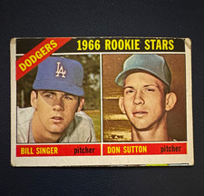 1966 Topps Don Sutton RC #288 Bill Singer Dodgers HOF Rookie Baseball Card. rookie card picture