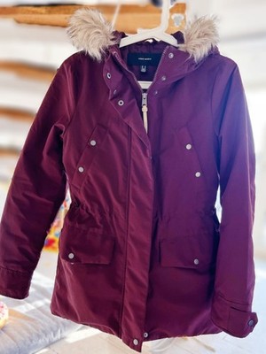 VERO MODA Damen Parka Bordeauxrot，Mantel XS   Leicht wattiert, Tunnelzug Taille
