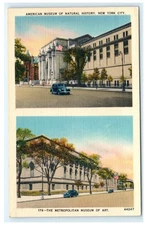 Vintage NYC American Museum Natural History & Metropolitan Museum Postcard