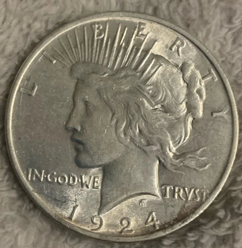 1924-P 90% SILVER PEACE DOLLAR [au-bu]