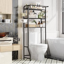 Over The Toilet Storage Cabinet, Metal Bathroom Shelf Organizer with Paper Ho...