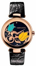 Versace Mystique Tulips Flower I9Q80SD9TU Swiss Croc Emb Leather DIAMONDS Watch