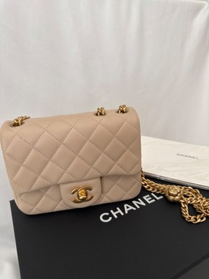 Authentic Chanel Square Mini Flap bag  with gold hardware