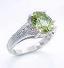 GENUINE 2.48 Cts PERIDOT & DIAMOND RING SOLID .925 Sterling Silver - Made in USA — photo 6