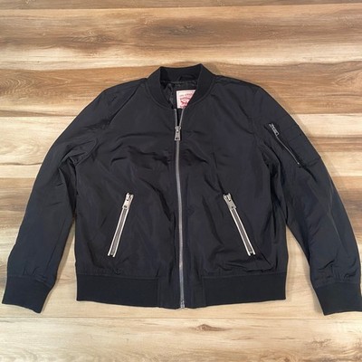Levi's Bomber Flight Jacket Mens Medium Lightweight Utility Pockets Black