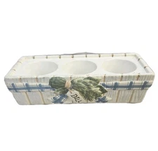 Yankee Candle Ceramic Dill Garden Planter Triple Tea Light Holder