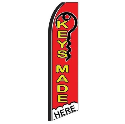 KEYS MADE HERE 3  Wide Flutter Advertising Swooper Feather Banner Flag Only