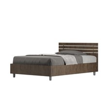 Letto 1 Piazza e Mezzo 120x190 cm con Rete e Contenitore Ankel Testata Doghe