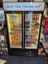 Double Glass Door Display Fridge Upright Sliding