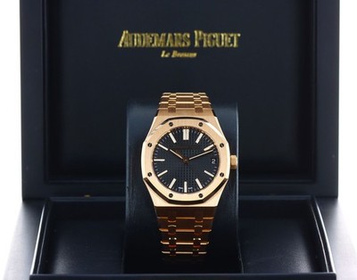 Audemars Piguet Royal Oak 41mm, Black Dial - 18kt Rose Gold