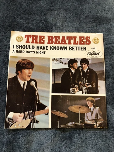 BEATLES: A HARD DAY'S NIGHT / I SHOULD HAVE KNOWN BETTER; 1964 Picture Sleeve 45