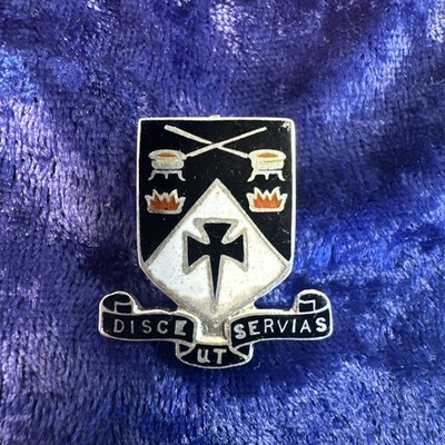   George V Sterling Silber Hughes Hall Cambridge University Emaille Pin 1911/12