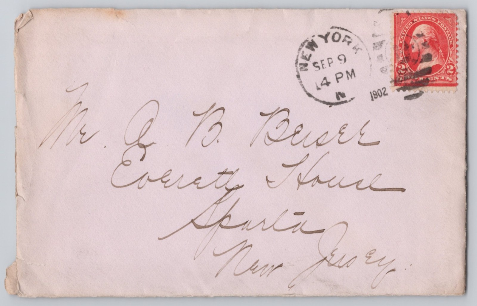 New York, NY 2c Washington with datestamp, Un 1902 New York